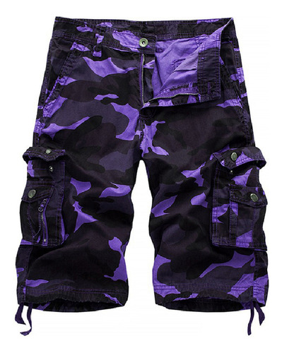 Pantalones Cortos Tipo Cargo De Camuflaje De Algodón Para Ho