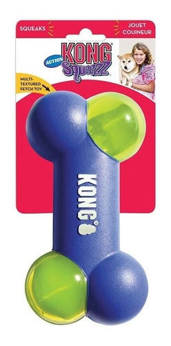 Kong Squeezz Action Bone Blue Large