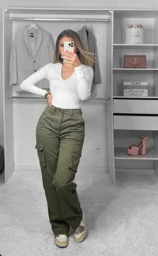 10 Jogger Cargo Corte Recto Gabardina Colores Varios