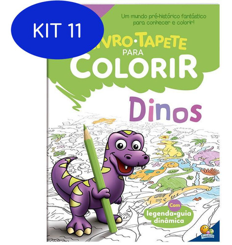 Kit 11 Livro-tapete Para Colorir: Dinos