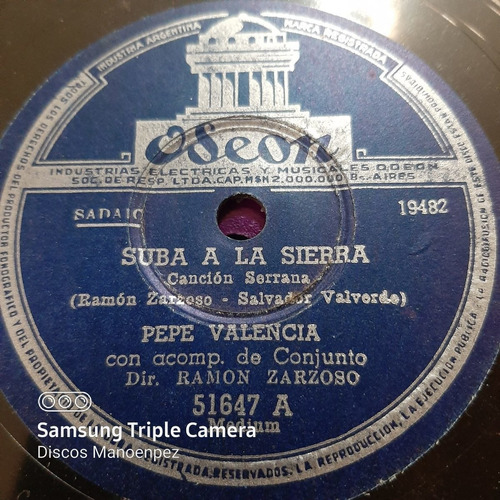 Pasta Pepe Valencia Acomp Conjunto Odeon C148