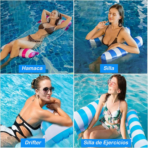 Hamaca De Agua Inflable 4 En 1 Paquete De 2 Para Piscina