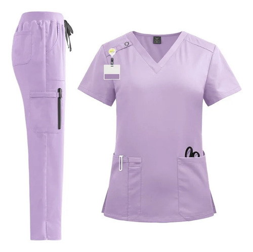 Traje Uniforme De Enfermera, Uniforme, Cuello En V Y Pantalo