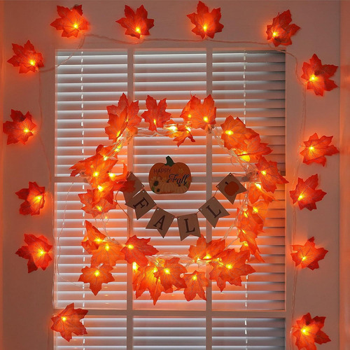 Nuevo 2 Piezas De Luces Navideñas For Decoración De Otoño