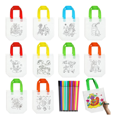 Pack De 20 Bolsas Pintar+pluma De Acuarela Cumpleaños