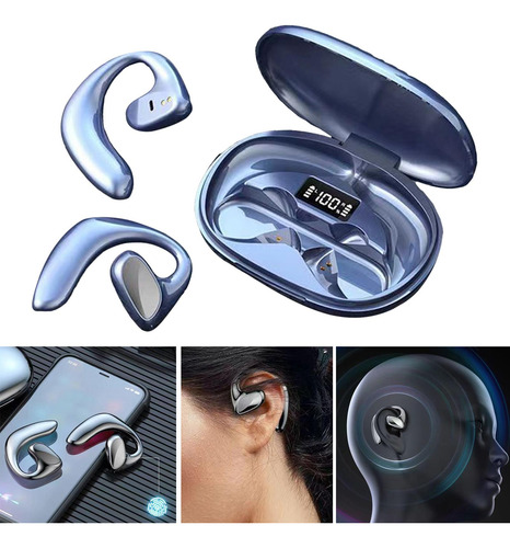 Auriculares Bluetooth De Conducción De Aire Con Azul