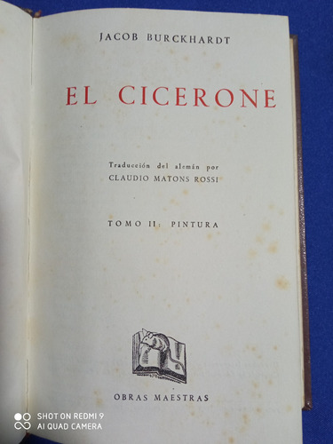 El Cicerone.- Jacob Burckhardt. Tomo 2 Pintura.