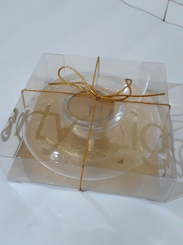 Imagen 4 de 9 de Adorno Porta Vela Decorativa Dorado