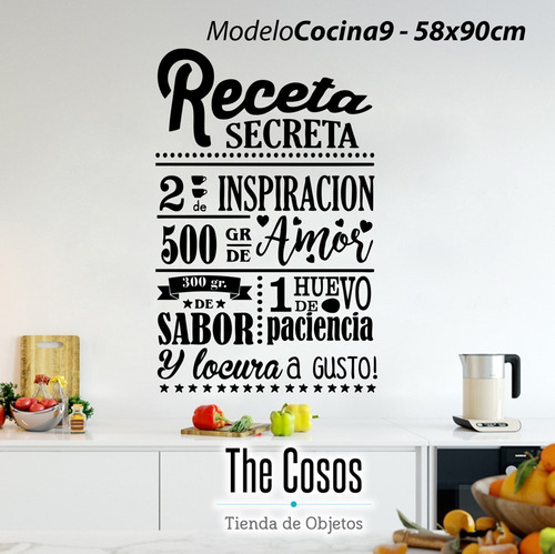 Vinilos Decorativos Para Cocina Frases Cafe Receta Chef | MercadoLibre