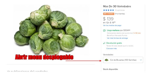 Imagen 2 de 5 de Semillas Huerta A Elección - Mas De 30 Variedades
