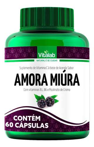 Suplemento Em Capsulas Amora Miúra y Vitamina Vitalab 60caps Sabor Sem Sabor