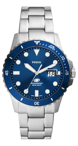 Relógio Fossil Masculino Blue Prata - Fs6029/1kn