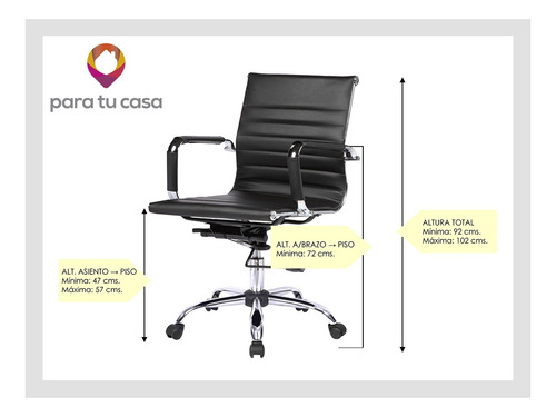 Sillon Oficina Escritorio Aluminium Eames Bajo Pc Cuotas