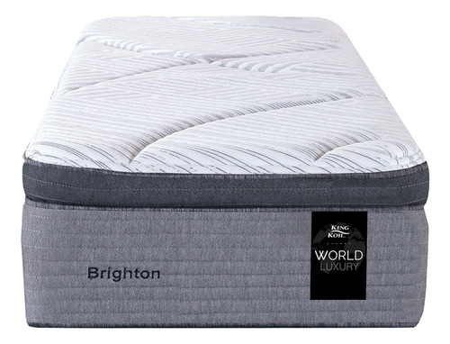 King Koil World Luxury Brighton Blanco/Gris 1 plaza 190cm x 80cm de resortes con euro pillow