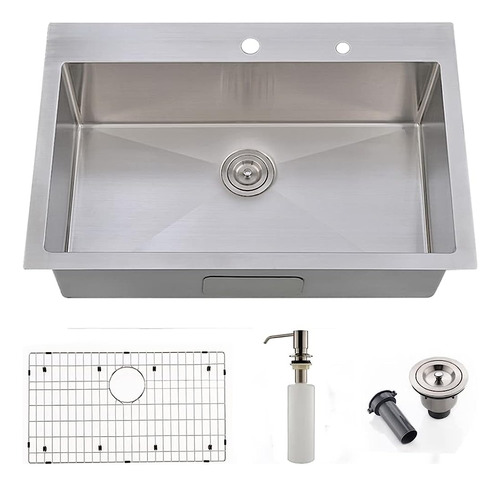 33-inch Drop In Kitchen Sink Acero Inoxidable -vokim 33 PuLG