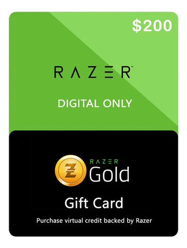 Razer Gold Giftcard Código Original Global 200 Dólares
