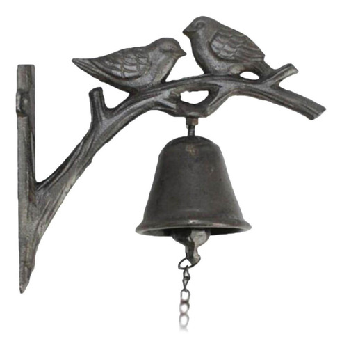 Campana De Cena De Hierro Fundido Negro Rústico, Timbre
