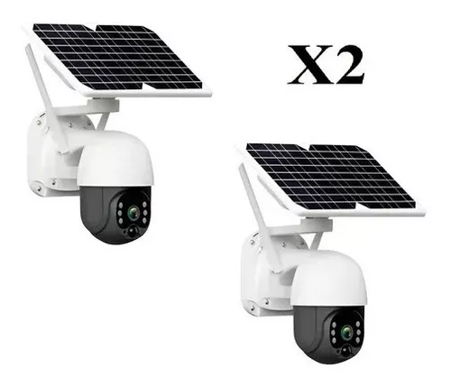 Pack X2 Camara Solar Exterior Ptz Wifi Full Hd Vigilancia