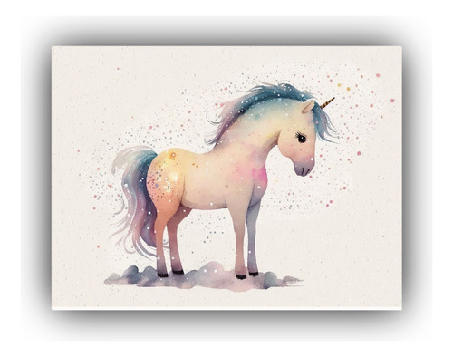 Canva Bastidor Madera Hermoso Poni Culturar 30x20cm Infantil