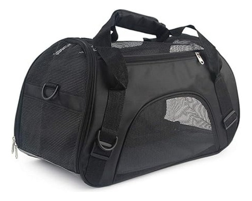 Bolsa de viaje grande negra para mascotas, perros y gatos