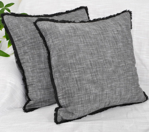 Funda De Almohada De Algodón Orgánico Con Borlas, Cubierta D