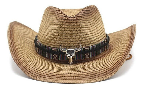 Sombrero De Paja Retro De Vaquero Panameño Para Mujer Y Homb