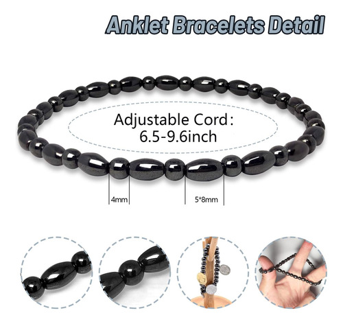 Brazalete De Tobillera De Hematita De 2 Paquetes Para El Paq