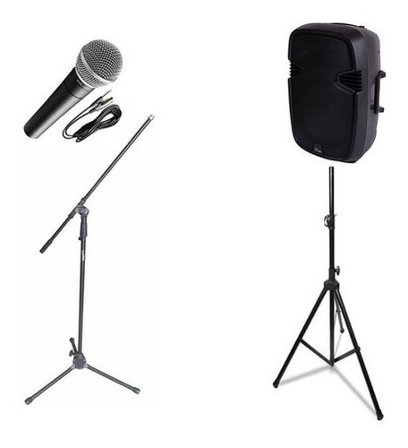 Combo Audio Karaoke Parquer Bafle Microfono Soportes