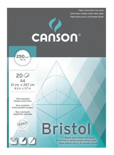 Block Canson Bristol - 250 G - A4 - 20 Hj