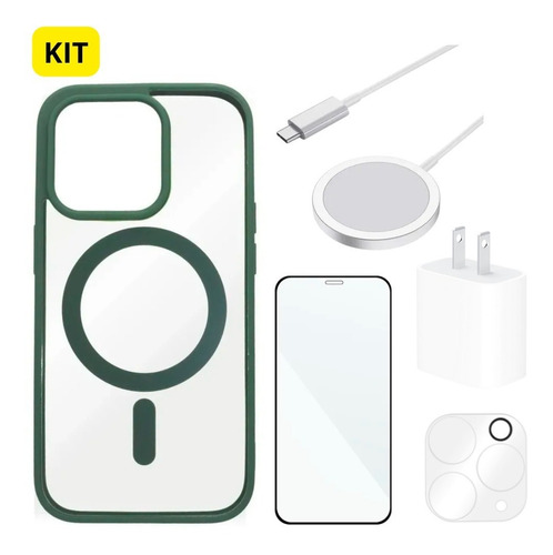 Kit Case Mica Cargador 14 Pro 14 Pro Max Para iPhone Magsafe