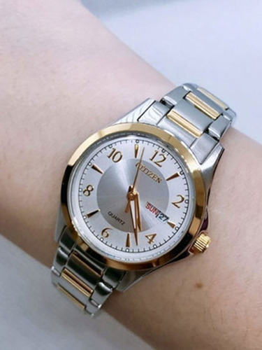 Citizen Elegant Lady Silver Dial Eq0595-55a Color de la correa Plata Y Oro Color del bisel Plata y Oro Color del fondo Plata