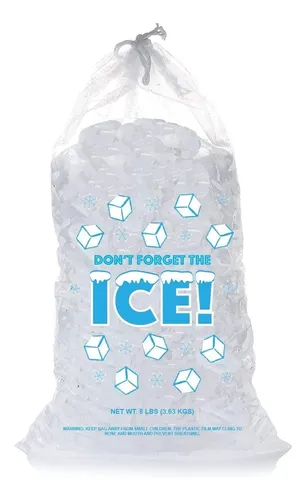 Bolsas De Hielo De Plastico De 8 Lb Con Cordon - Paquete ...