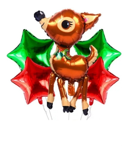5 Globos Navidad Deco Bambi Navideño