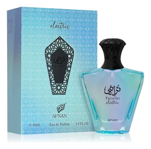 Perfume Unissex Afnan Turathi Electric 90ml Eau De Parfum Original Frutado Floral E Sofisticado
