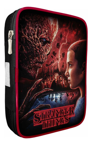 Estojo 100 Pens Box Slim Escolar Stranger Things Serie Geek