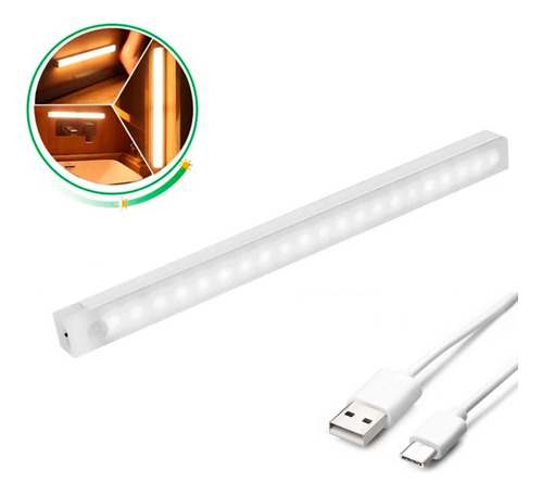 Barra Led Sensor De Movimiento Inteligente 30cm Luz Blanca