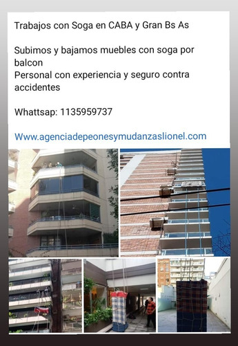 Imagen 1 de 5 de Mudanzas Con Soga Agencia De Peones Lionel Subir Mueble Soga
