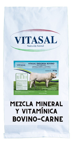 Sal Mineral Para Ganado Bovino Carne Vitasal 20 Kilos.