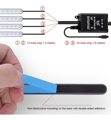 Car Rgb Led Tira De Luz Atmosfera Pie Ambiental Light Ap