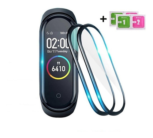 2 Micas 3d Para Xiaomi Mi Band 6 Protector De Pantalla