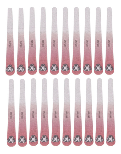 Limas De Uñas Lavables, 20 Unidades, Doble Cara, Grano 180/2