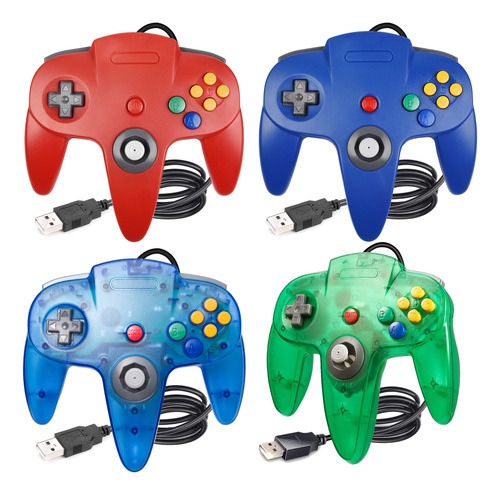 Miadore 4 Pack Usb N64 Controlador Clasico Cable Gamepad Pc