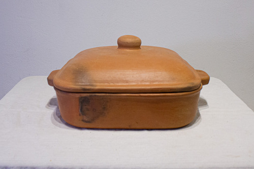Olla De Barro Cuadrada Grande Rústica Tipo Essen Marrón Claro
