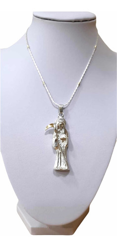 Imagen 2 de 6 de Cadena Con Dije San La Muerte De Plata Y Oro