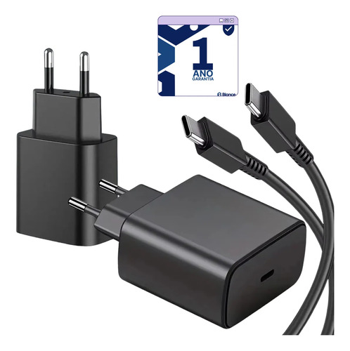 Carregador Usb C 45w Turbo Para Xiaomi Poco F7 Ultra Preto