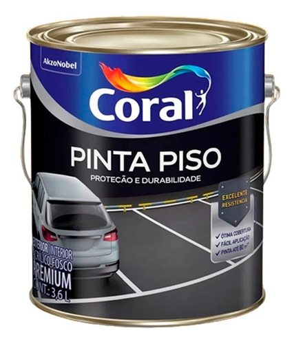 Tinta Piso Alta Resistencia Emborrachada 3,6lt Coral Cores Cor Vermelho