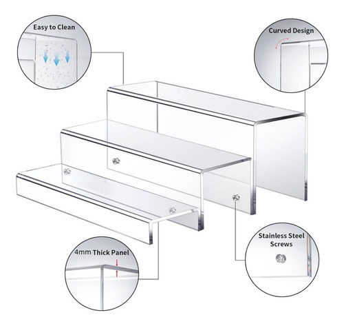 Soporte De Mesa Grande De Acrílico Transparente Con 3