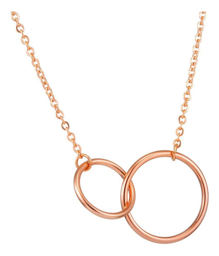 Jiahate Collar Con Colgante De Dos Círculos De Acero Inoxida