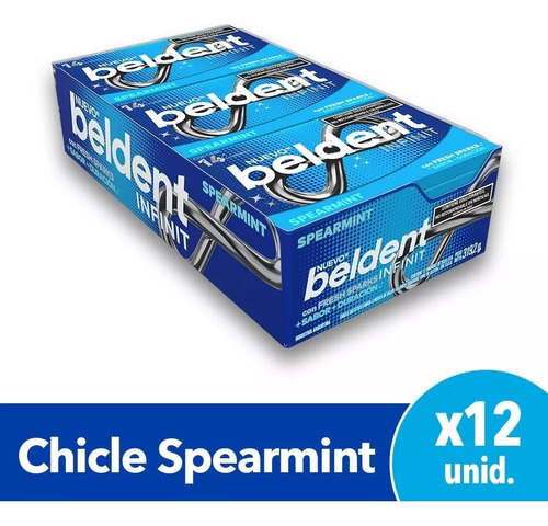  Beldent Chicle De Menta Infinit Caja De 12 Unidades