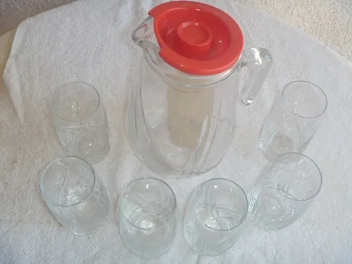 Jarra Juguera Con 6 Vasos (Usado)